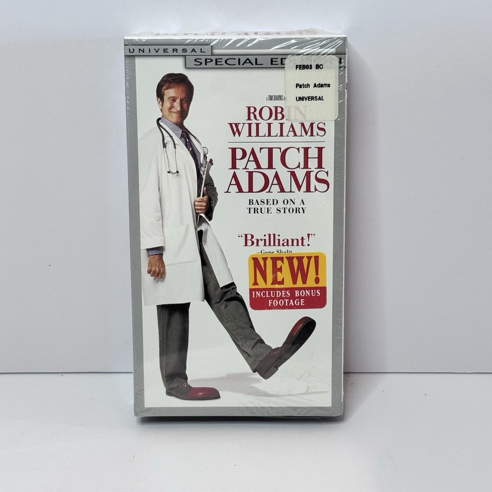 New Sealed Patch Adams VHS Robin Williams Special Edition W Bonus Footage‎
